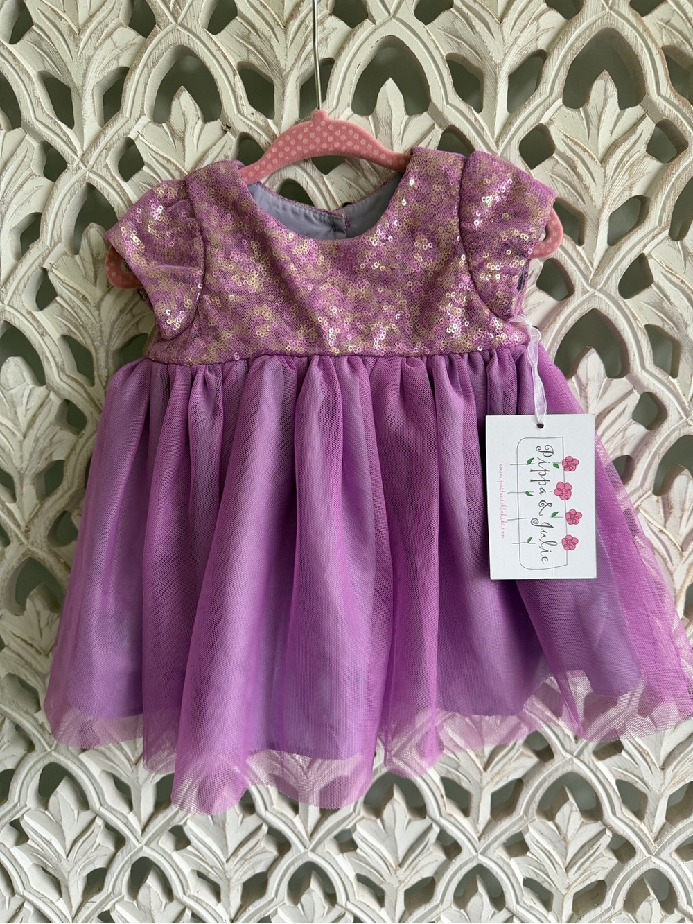 Pippa & Julie NWT Purple Sequin Tulle Party Dress, 6M